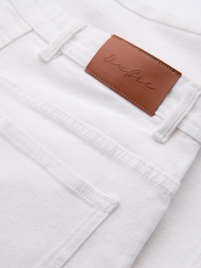 Men's denim shorts with a classic cut - white V1 OM-SRDS-0171