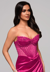 Evening dress LA-OM-DLR157 - fuchsia