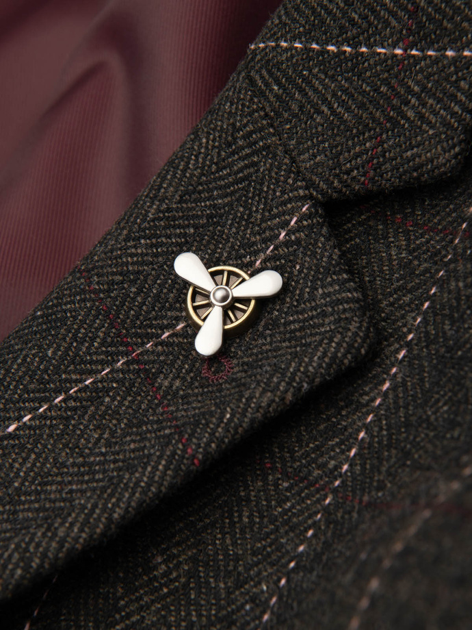 Metal decorative clothing pin propeller - brown V1 OU-ACPN-0107