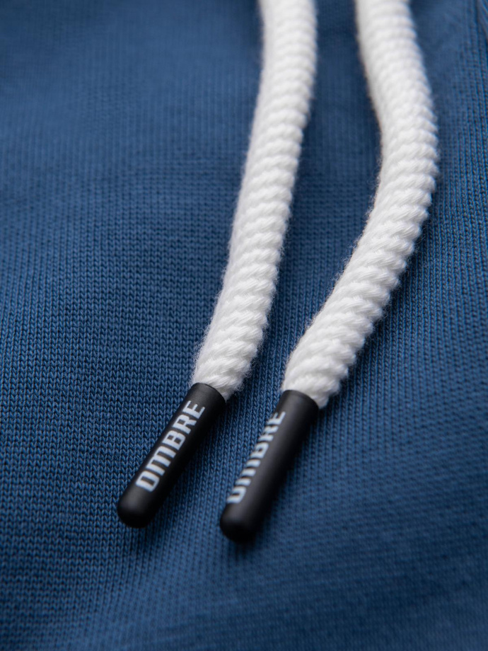 Spodnie męskie dresowe z nogawką bez ściągacza - ciemnoniebieskie V4 OM-PABS-0206