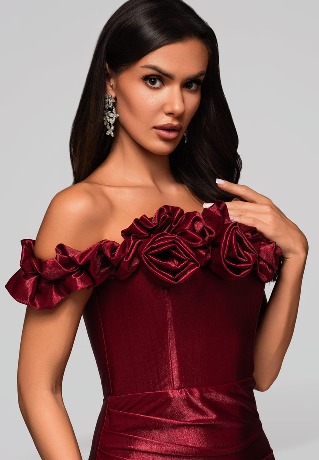 Evening dress LA-OM-DLR213 - burgundy