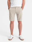 Men's monochromatic shorts with cargo pockets - beige V3 OM-SRCG-0133
