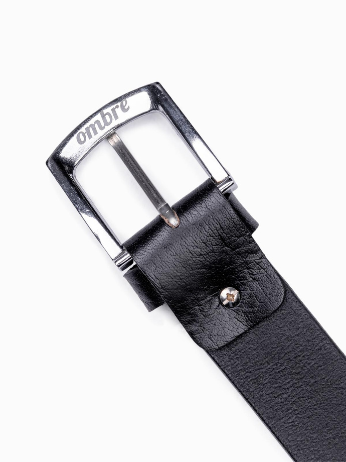 Zestaw męskich akcesoriów skórzanych pasek breloczek bransoletka - czarny V1 A852