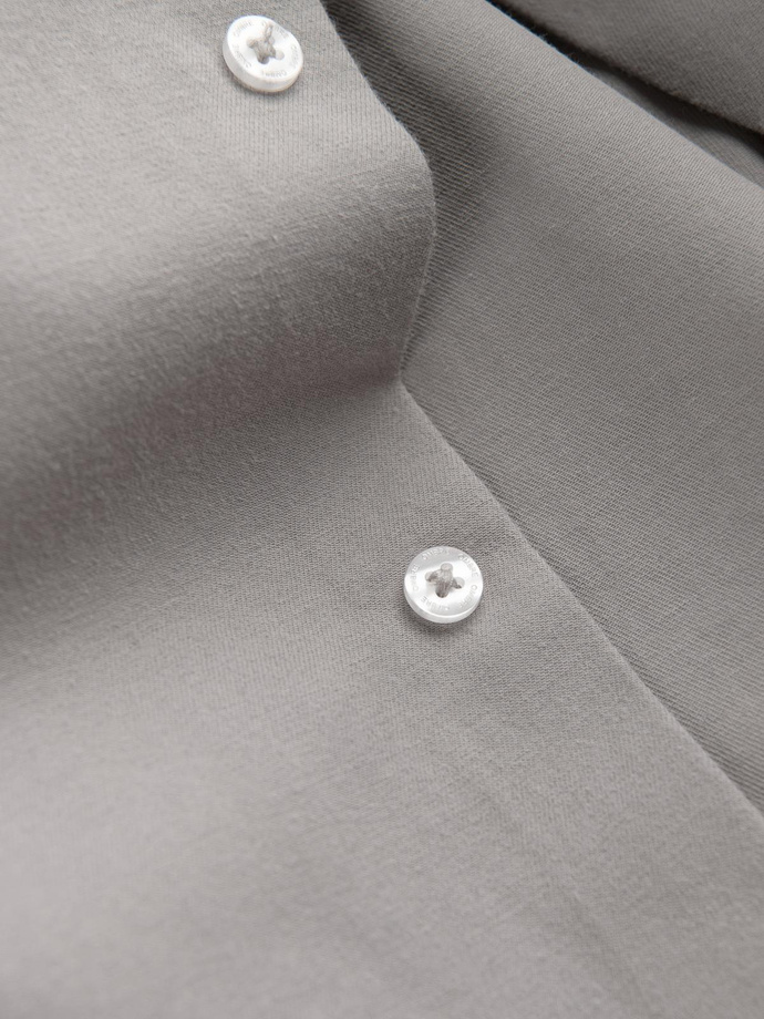 Koszula męska z kieszenią REGULAR FIT - szara V1 OM-SHCS-0148