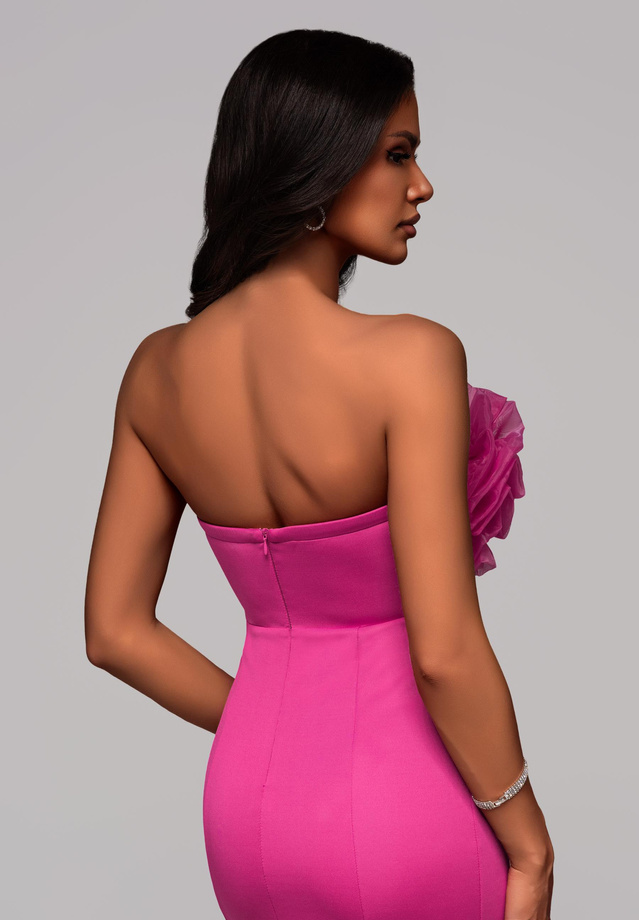 Evening dress LA-OM-DLR119 Regular Fit fuchsia