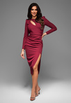 Evening dress LA-OM-DLR027 - burgundy