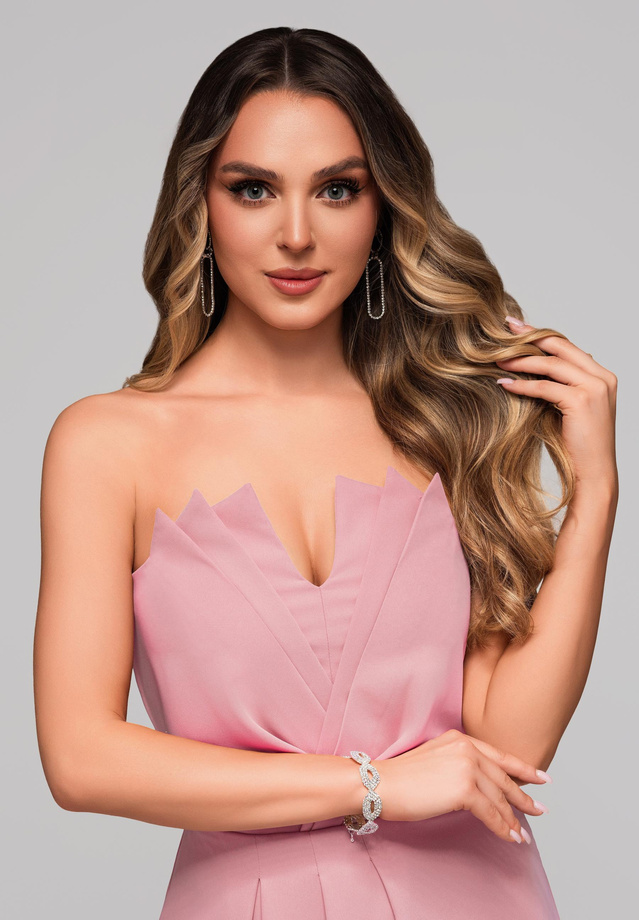 Evening dress LA-OM-DLR083 Regular Fit pink