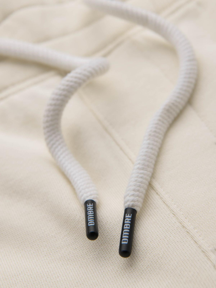 Męskie spodnie dresowe typu jogger - kremowe V11 OM-PABS-0173