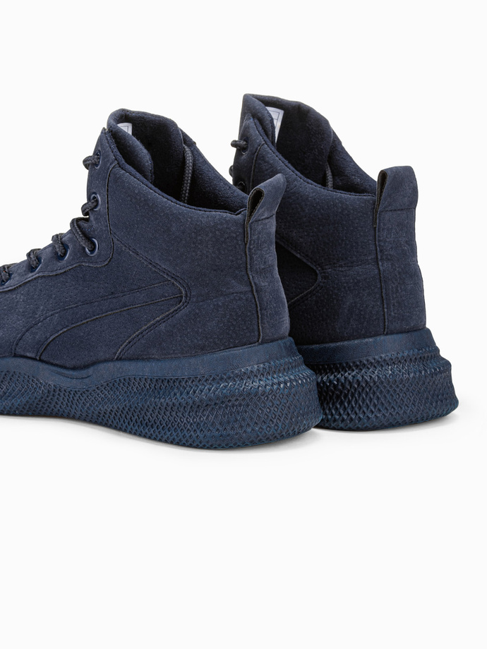Men's high-top sneaker shoes - navy blue V5 T380