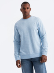 Men's mélange sweatshirt with embroidered logo - blue V3 OM-SSNZ-0163