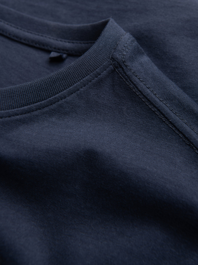 T-shirt męski bawełniany z nadrukiem winyl - granatowy V2 OM-TSPT-0119