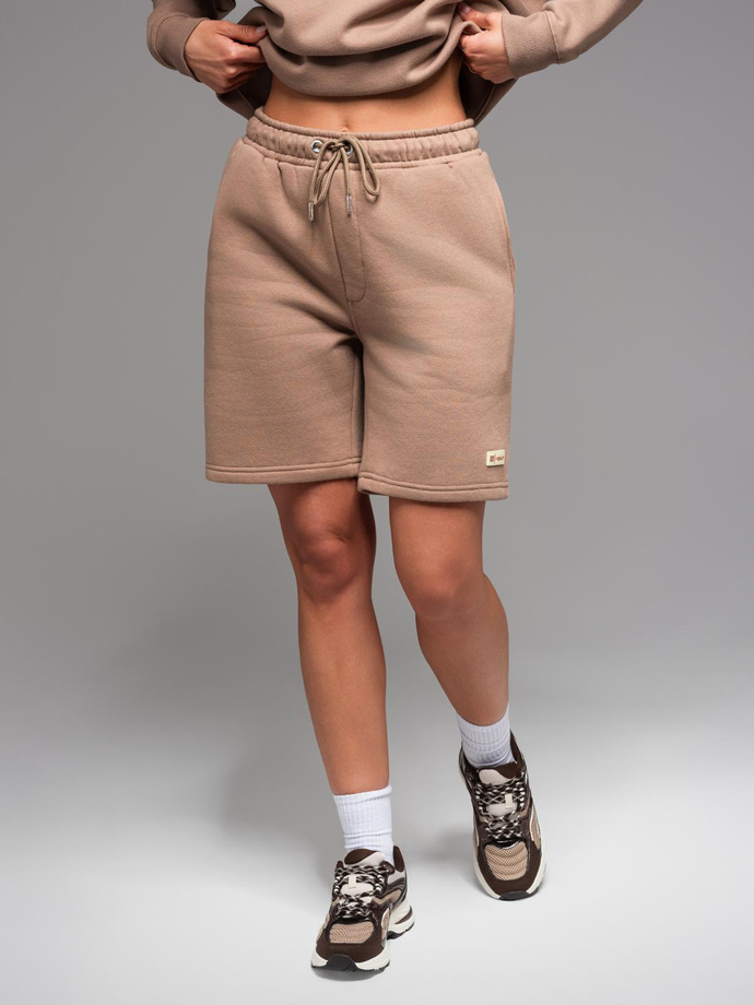 Dresowy komplet UNISEX bluza + szorty - brązowy V16 Z108