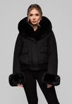 Women's jacket with detachable fur OW-JALP-0100 v1 - black