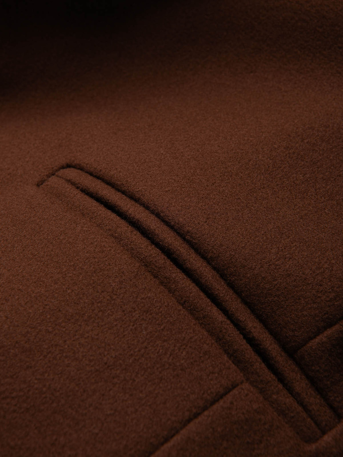 Marynarka męska casual z ozdobnymi guzikami na mankietach - czekoladowy brąz V1 OM-BLZB-0118