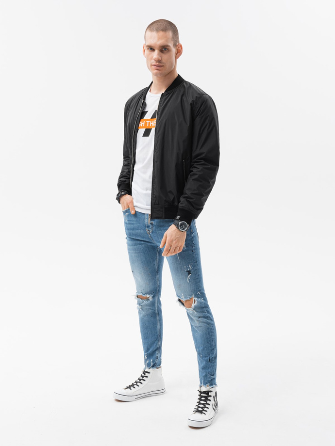 Men's bomber jacket - black V7 C538