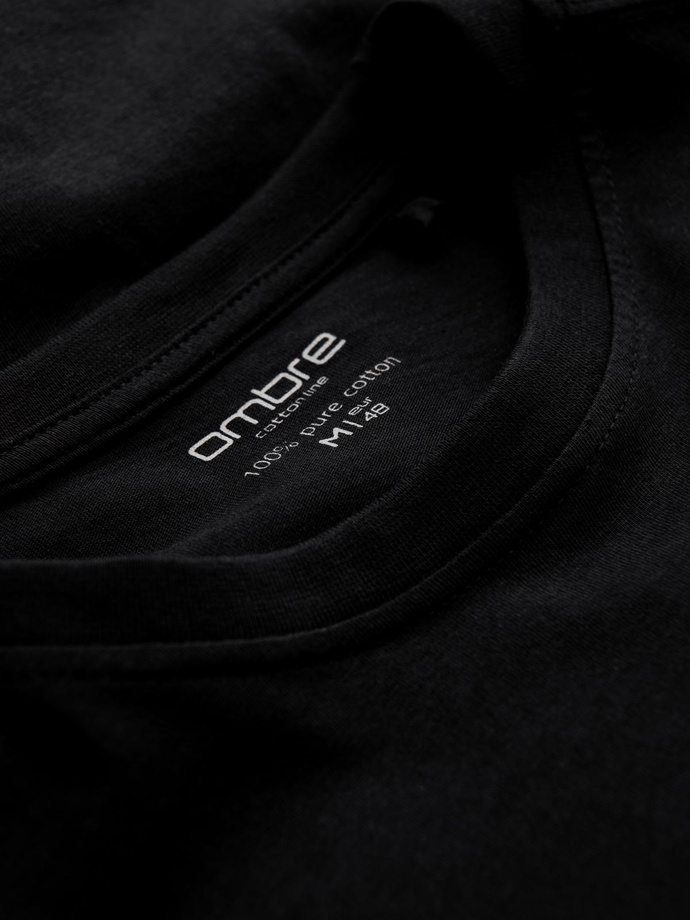 Longsleeve męski BASIC z okrągłym dekoltem - czarny V1 OM-LSBL-0106