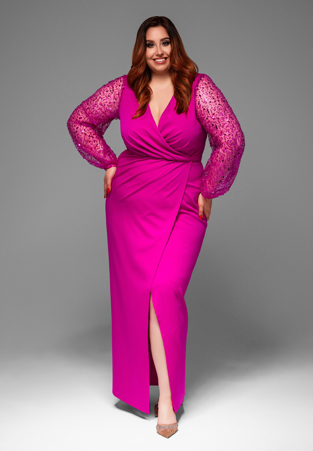 Evening dress LA-OM-DLR023 - fuchsia