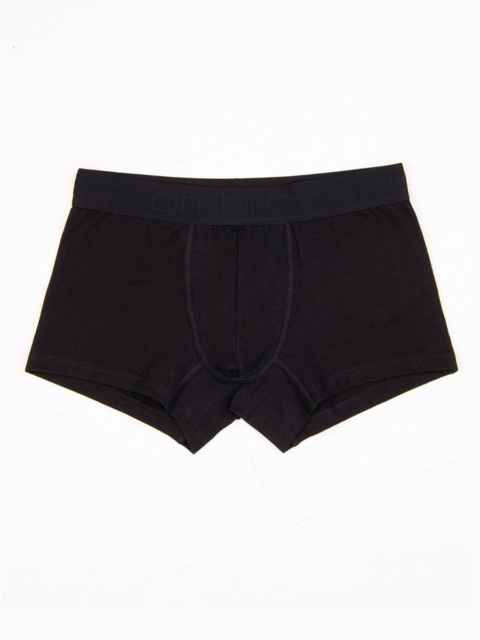 Men's cotton boxer shorts with logo - 3-pack black V1 OM-UNBO-0105