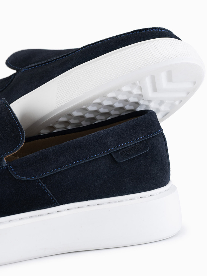 Men's slip-on half shoes on thick sole - navy blue V4 OM-FOCS-0152
