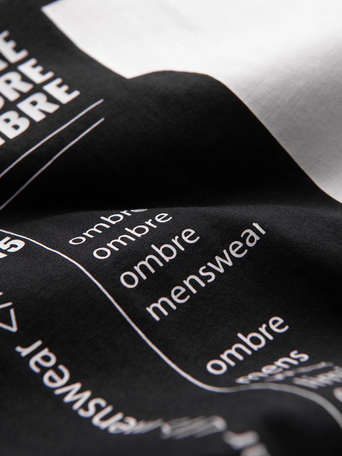 Men's printed cotton t-shirt - black V3 OM-TSPT-0166