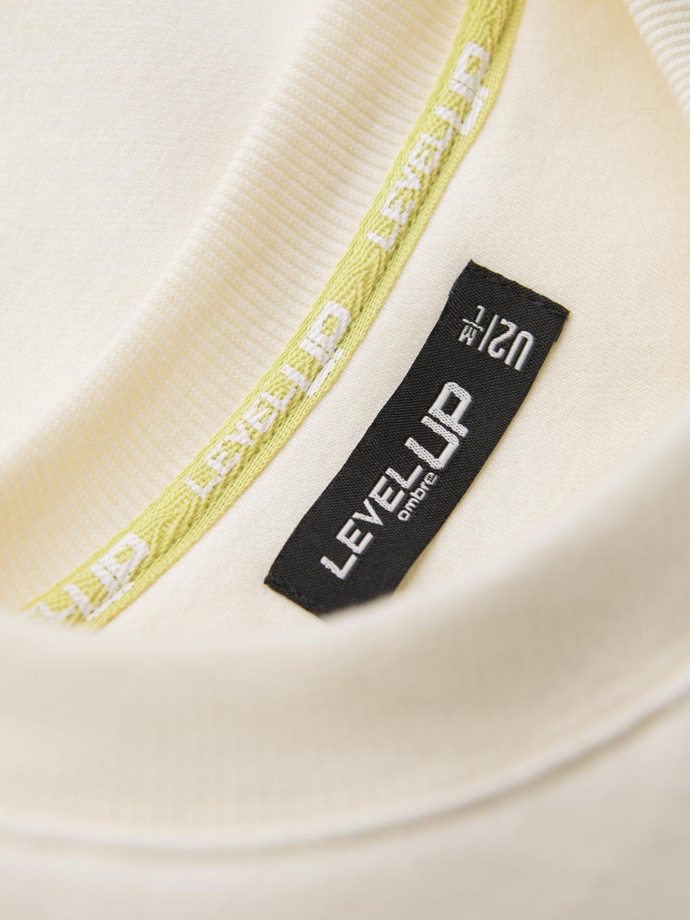 Klasyczna bluza dresowa unisex z okrągłym dekoltem – kremowa V2 OU-SNBC-0104