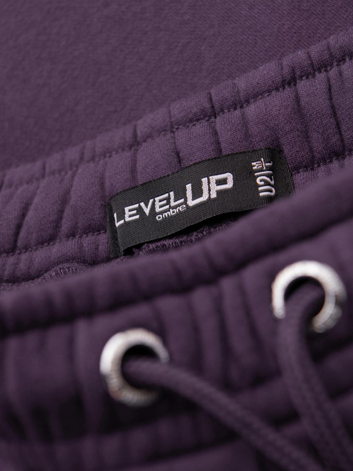 Unisex sweat shorts with drawstring waistband - purple V13 OU-SRBC-0101