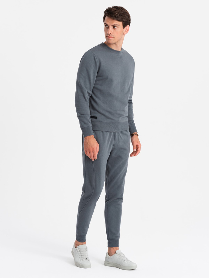 BASIC men's cotton sweatshirt set BASIC sweatshirt + joggers - graphite V11 Z84