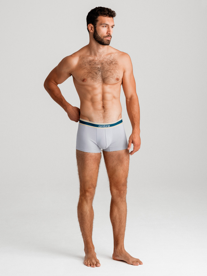 Classic fit men's boxer shorts with decorative elastic waistband - 3-pack mix OM-UNBO-0110