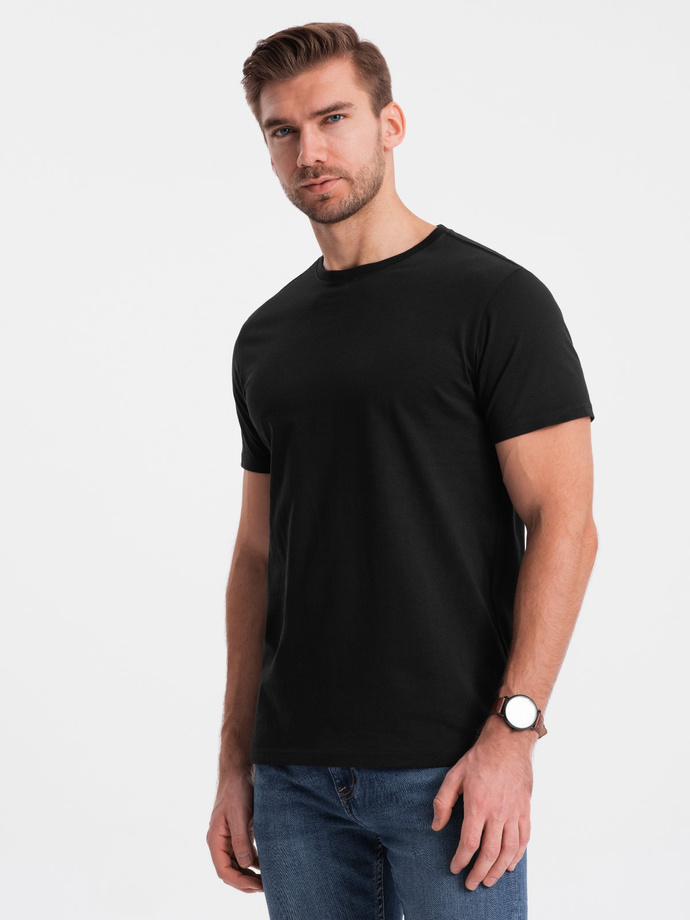 Classic BASIC men's cotton T-shirt - black V1 OM-TSBS-0146