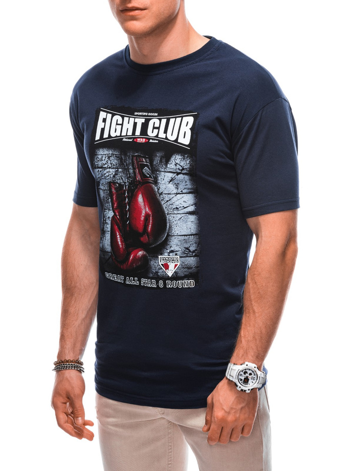 Men's printed t-shirt S1861 - navy blue