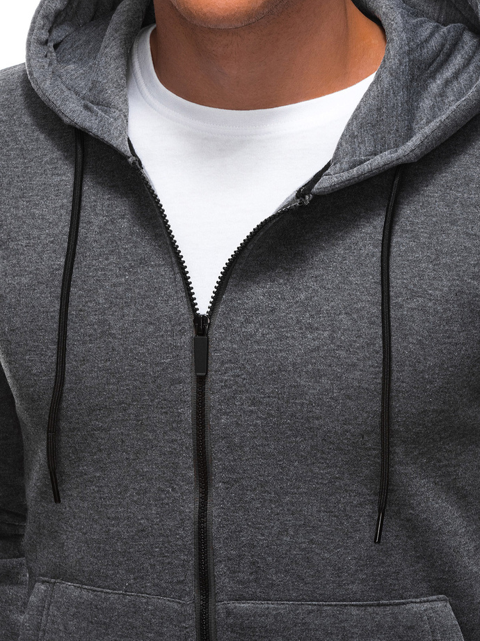 Men's hoodie B1211 - dark grey melange