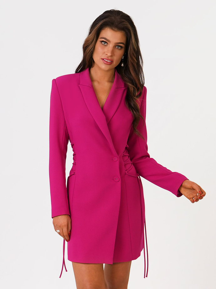 Women's mini dress with v-neck and wide straps IMANY DLR208 - fuchsia