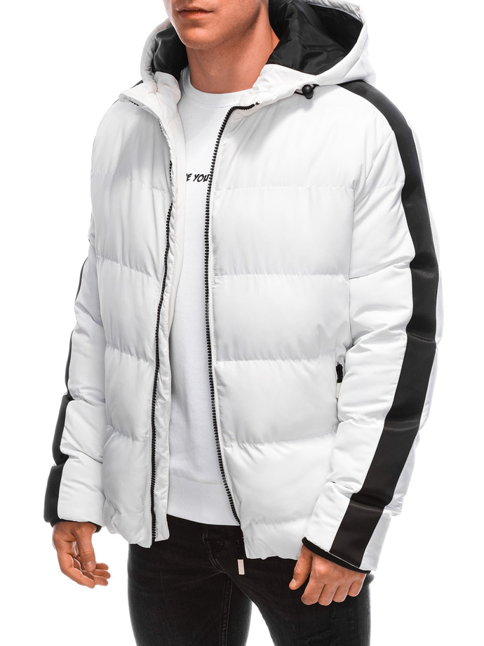 Men's quilted winter jacket - white V5 EM-JAHP-0101