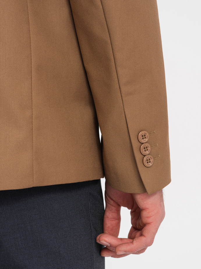 Classic men's jacket with pillowcase pocket - caramel V2 OM-BLZB-0115