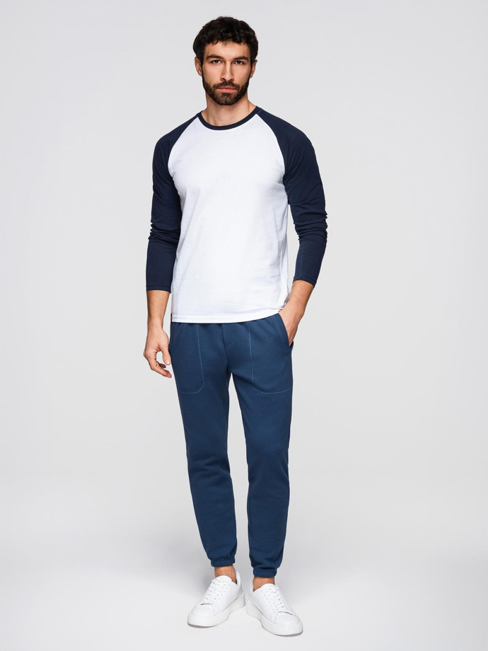 CARROT men's structured knit sweatpants - dark blue V5 OM-PASK-0143