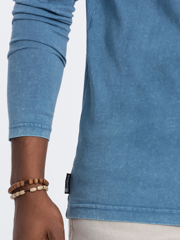 Men's unprinted longsleeve - blue V6 L131