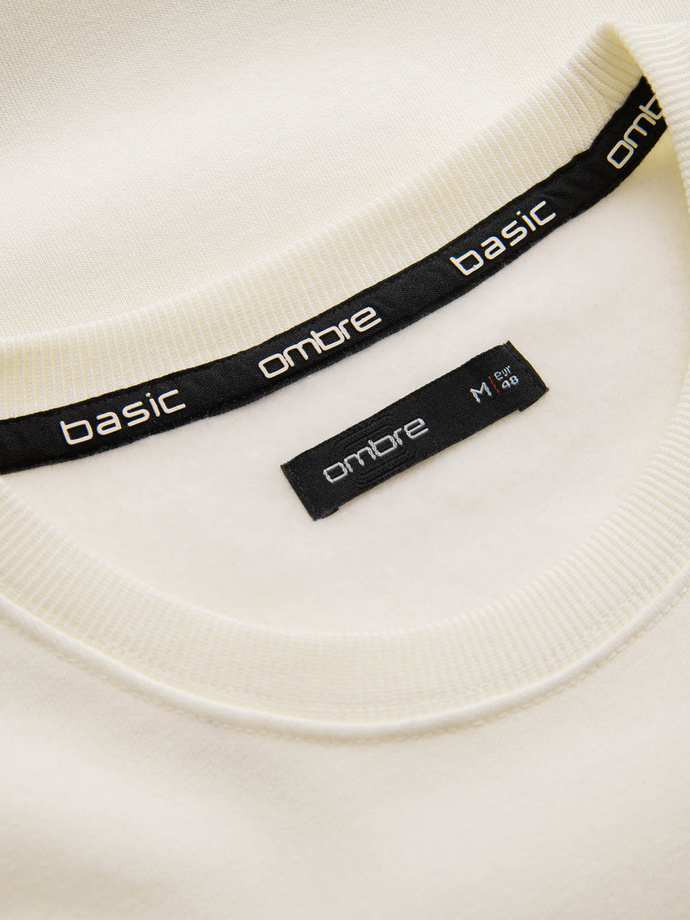 Nierozpinana męska bluza dresowa BASIC – kremowa V5 OM-SSBN-0159