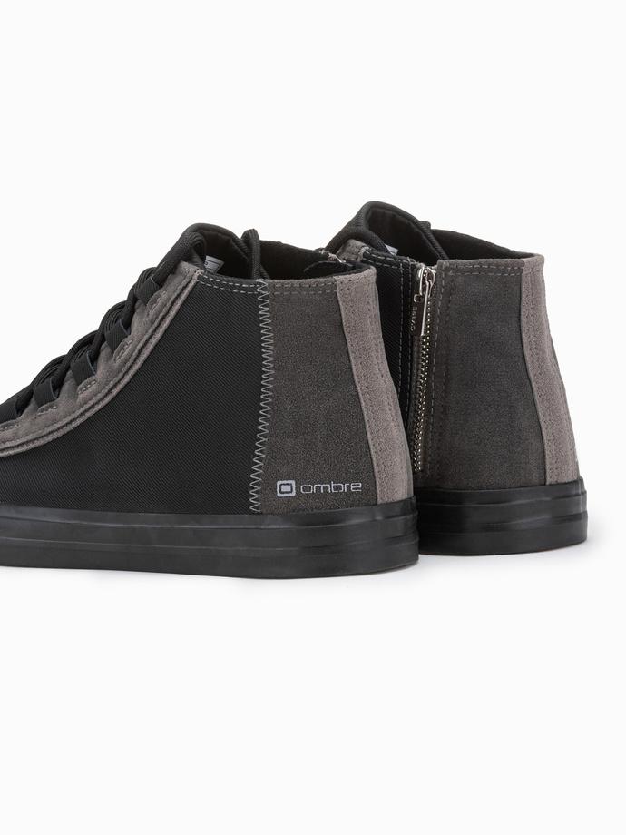 Men's sneakers shoes with contrasting elements - black OM-FOTH-0140