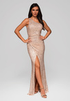 Evening dress LA-OM-DLR225 - gold