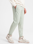 Men's elastic waistband sweatpants with stitching - mint V3 OM-PASK-0142