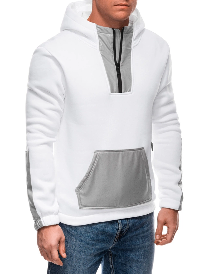 Bluza męska z kapturem B1696 - biała