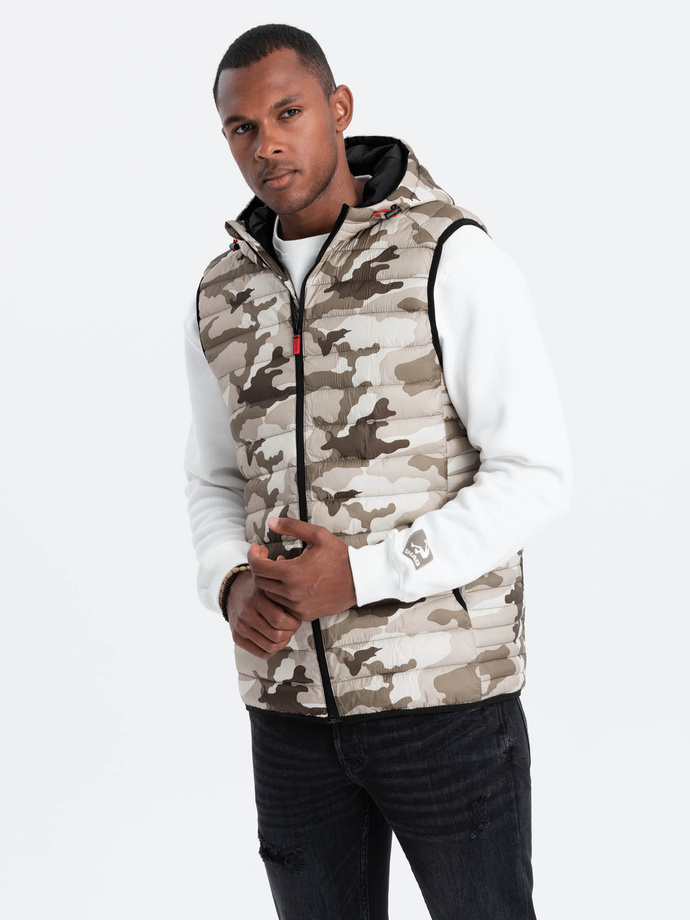 Men's quilted vest - brown moro V53