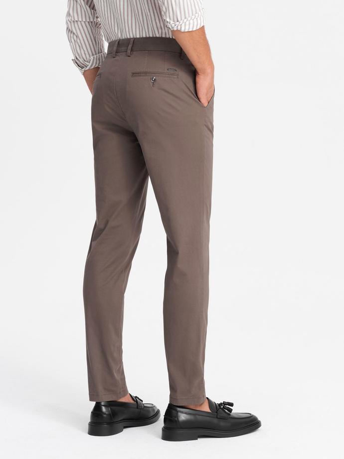 Men's uniform REGULAR FIT chino pants - brown V1 OM-PACP-0183