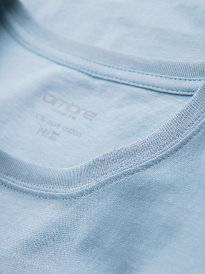 BASIC men's classic cotton T-shirt - light blue V19 OM-TSBS-0236