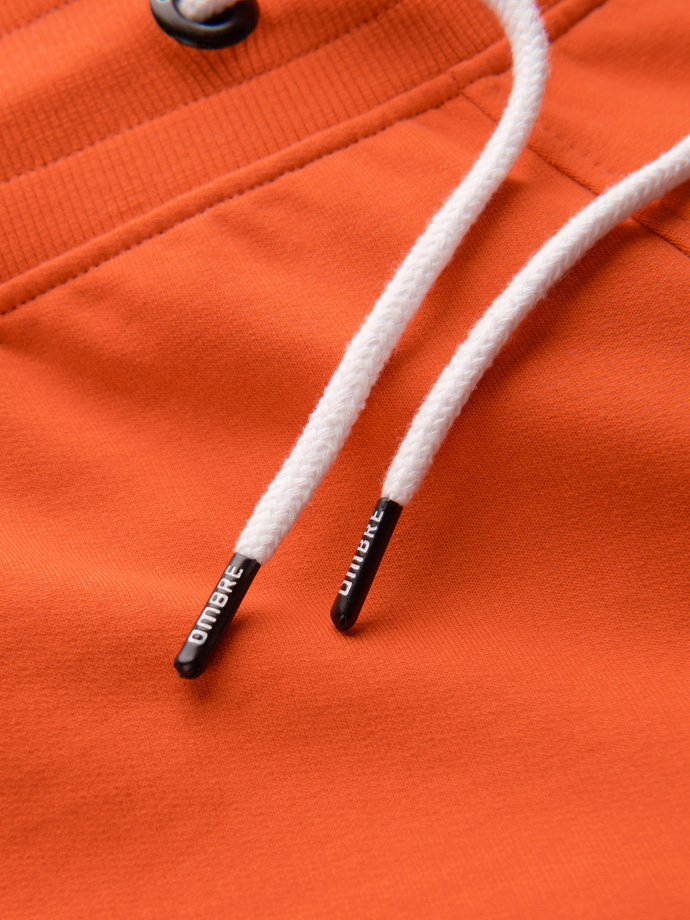 Men's rounded leg sweat shorts - orange V5 OM-SRSK-0105