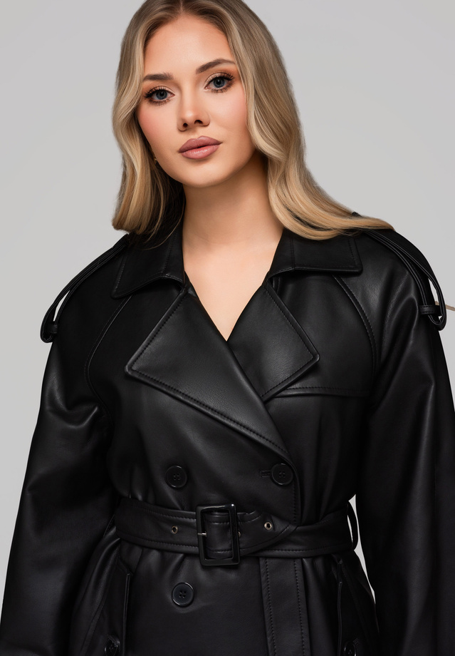 Women's LARICA trench coat with belt OW-COLC-0101 v1 - black