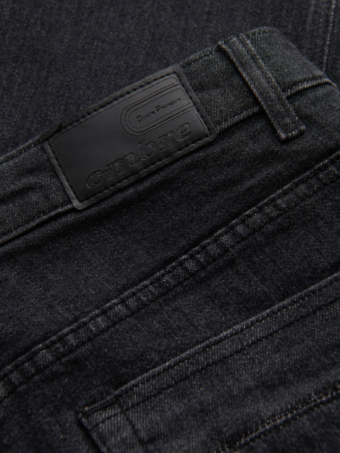 Men's denim pants with REGULAR FIT rubbing - black V2 OM-PADP-0241