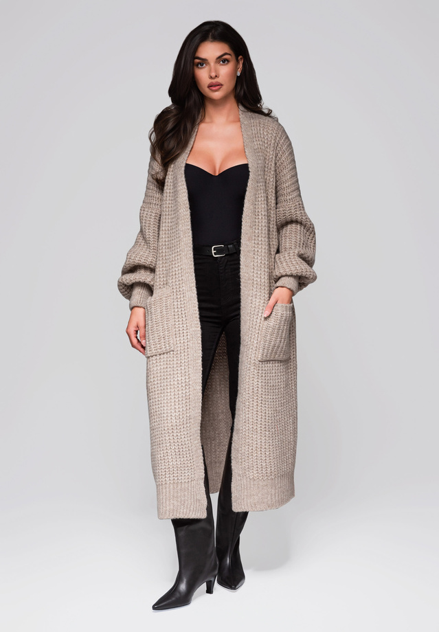 Kardigan damski LW-SWCD-0104 - light beige