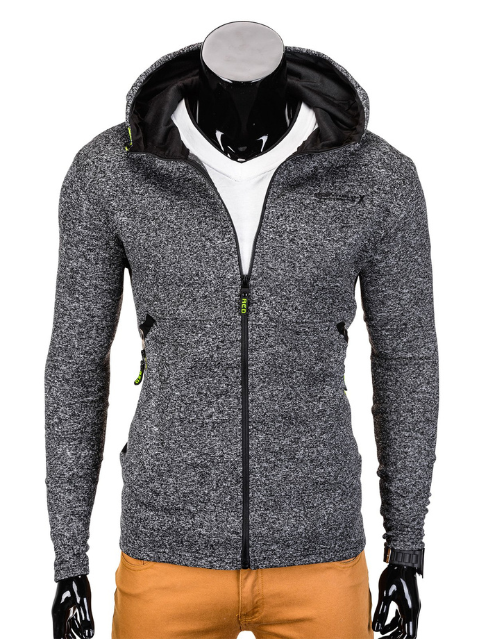 Men's hoodie with zipper B713 - dark grey