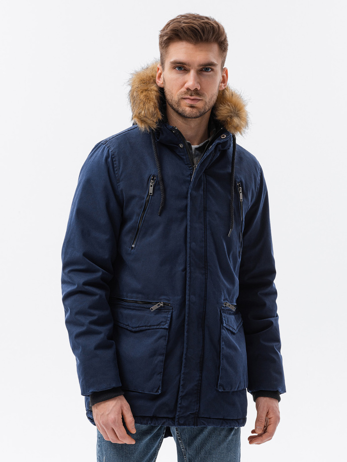 Men's winter jacket - dark blue C512